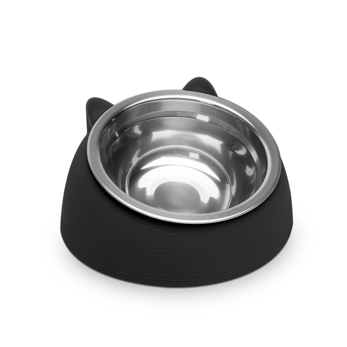 Bol de hrănire pentru pisici - 165 x 100 mm - negru [1]