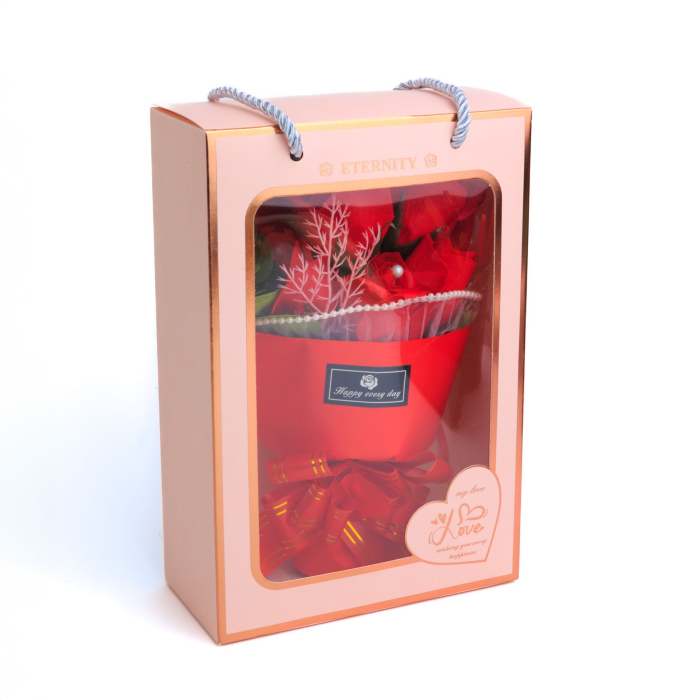 Buchet decorativ cu trandafiri în cutie cadou - 23 x 16 x 8 cm [2]