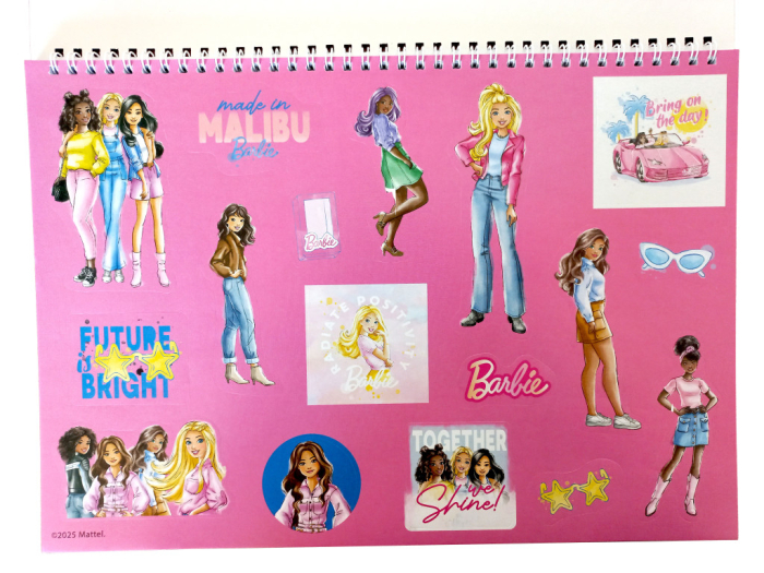 Caiet schițe A/4 cu spirală, 40 pagini și autocolante Barbie [3]