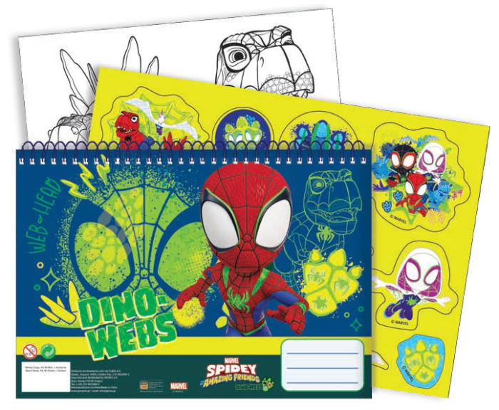 Caiet de schițe A/4 cu spirală Spidey Dino, 40 de pagini [2]