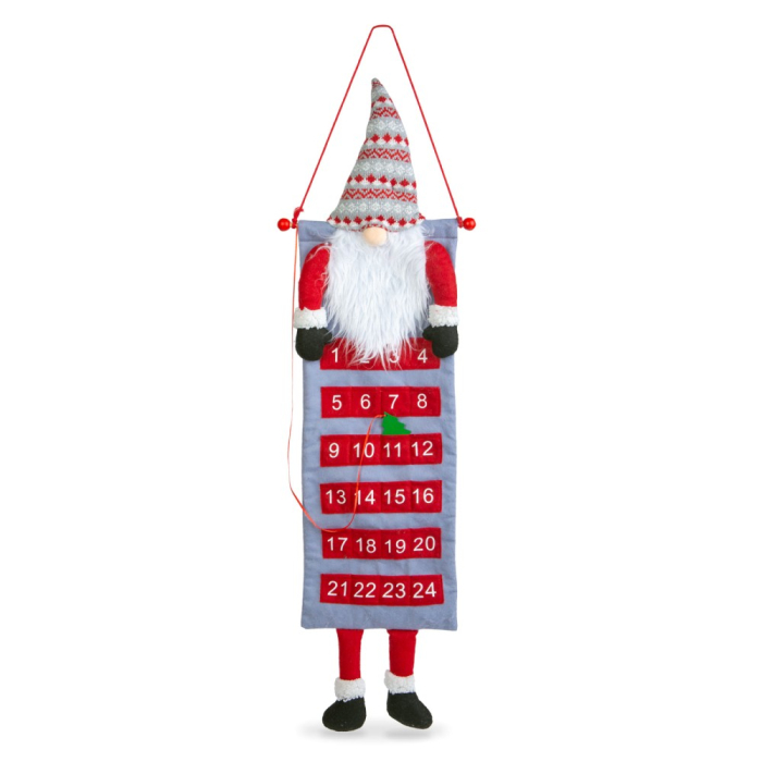 Calendar de perete de Advent - 3D cu elf scandinav - textil - 100 x 28 cm [1]