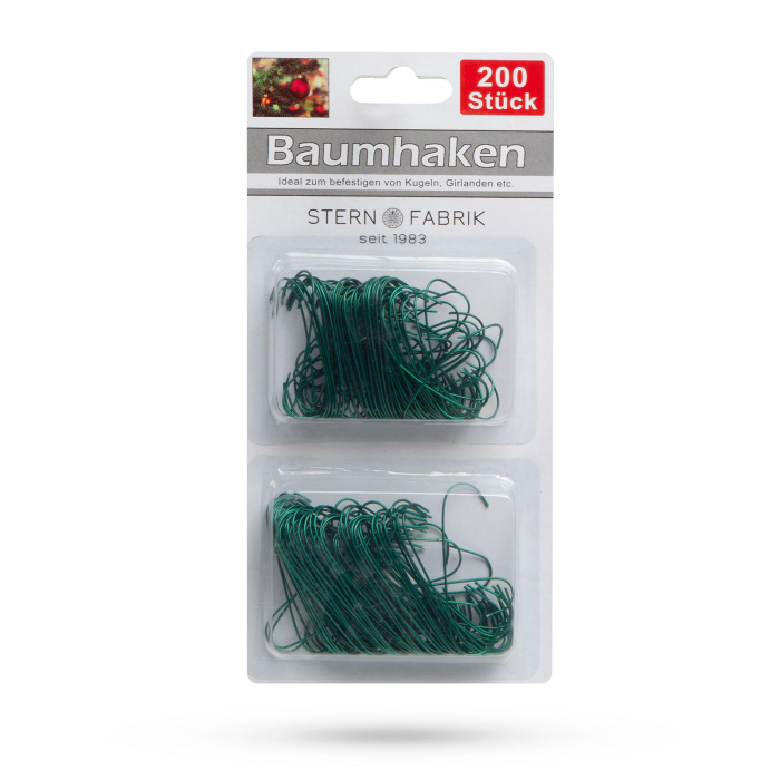 Carlige pt. suspendarea bomboanelor si podoabelor de pom de Craciun - verde inchis - 200 buc./pachet [2]