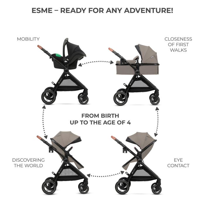 CARUCIOR KINDERKRAFT ESME, 3 IN 1, SAND BEIGE [8]