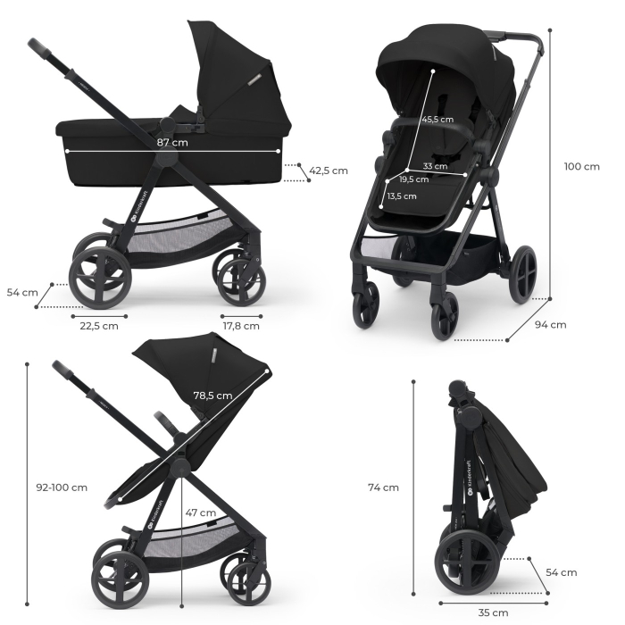 CARUCIOR KINDERKRAFT NEWLY, 4 IN 1, CLASSIC BLACK [8]