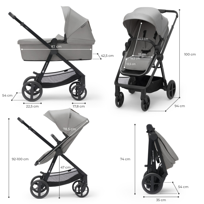 CARUCIOR KINDERKRAFT NEWLY, 4 IN 1, MOONLIGHT GREY [8]