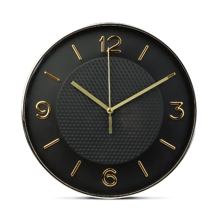 Ceas de perete - 25 cm - plastic, sticlă - 1 x AA - negru [1]