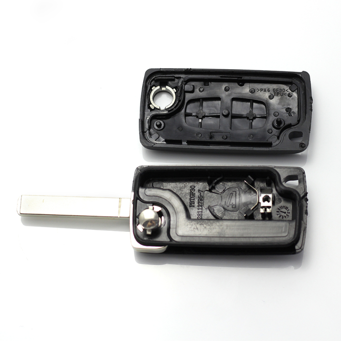 Citroen / Peugeot 307 - Carcasa tip cheie briceag cu 2 butoane, lama VA2-SH2 cu suport baterie [2]