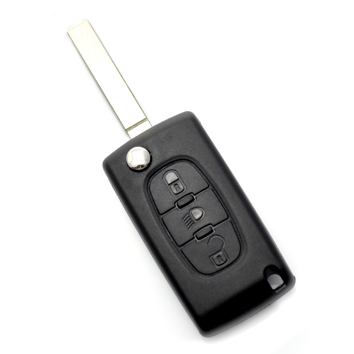 Citroen / Peugeot 307 - Carcasa tip cheie briceag cu 3 butoane, lama VA2-SH3 cu suport baterie [1]