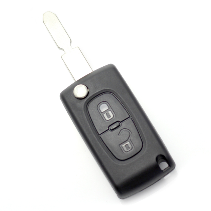 Citroen / Peugeot 406 - Carcasa tip cheie briceag cu 2 butoane, lama NE78-SH2 cu suport baterie [1]
