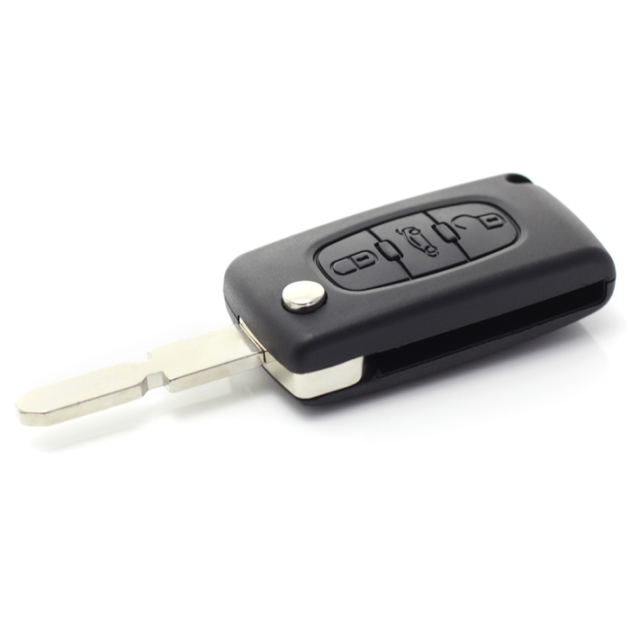 Citroen / Peugeot 406 - Carcasa tip cheie briceag cu 3 butoane, lama NE78-SH3 cu suport baterie si buton portbagaj [5]