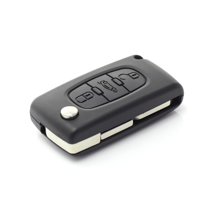 Citroen / Peugeot 406 - Carcasa tip cheie briceag cu 3 butoane, lama NE78-SH3 cu suport baterie si buton portbagaj [9]