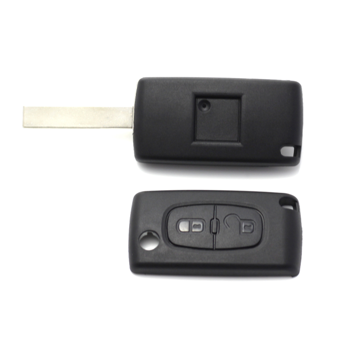 Citroen / Peugeot 407 - Carcasa tip cheie briceag cu 2 butoane, lama HU83-SH2 cu suport baterie [3]