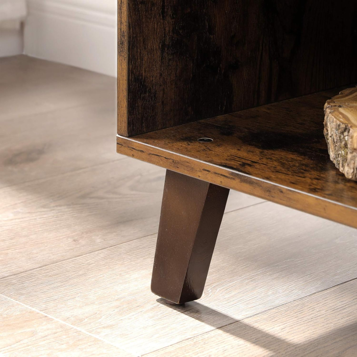 Comoda pentru TV, cu 2 usi si 2 rafturi deschise, 40x140x50cm, maro rustic [5]