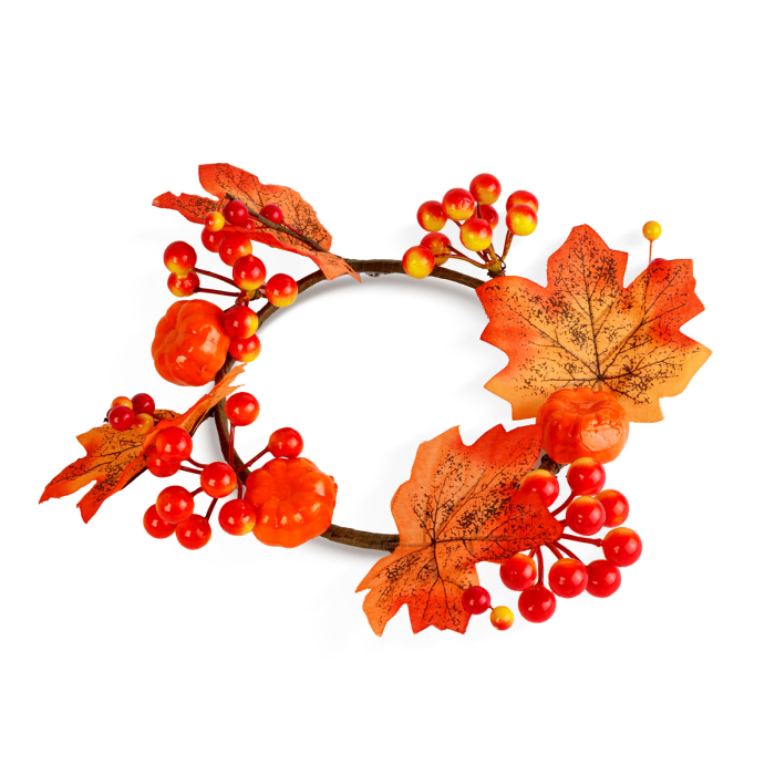 Coroniță decorativă de toamnă cu frunze de arțar – Ø22 cm [1]