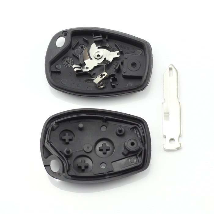 Dacia / Renault - Carcasa cheie cu 3 butoane si suport baterie din inox [2]
