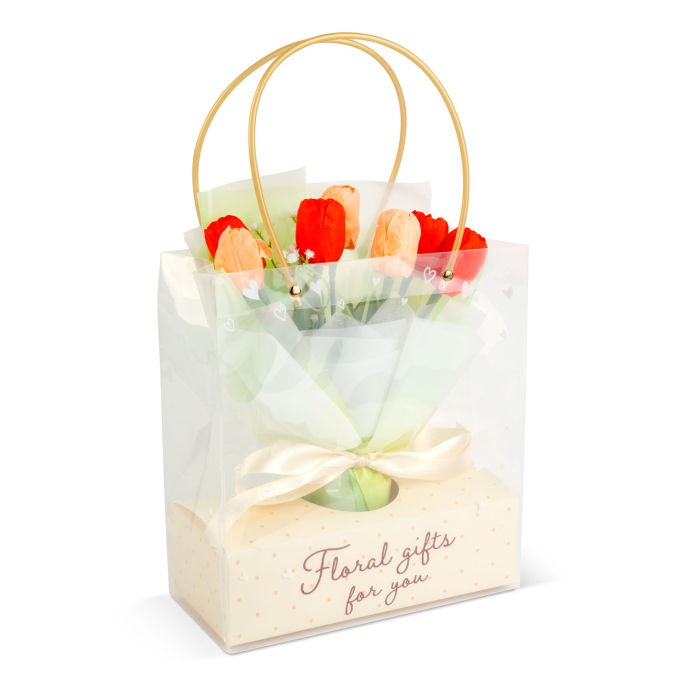 Decor cu plante artificiale - lalele - 24,5 x 11,5 x 40 cm [2]