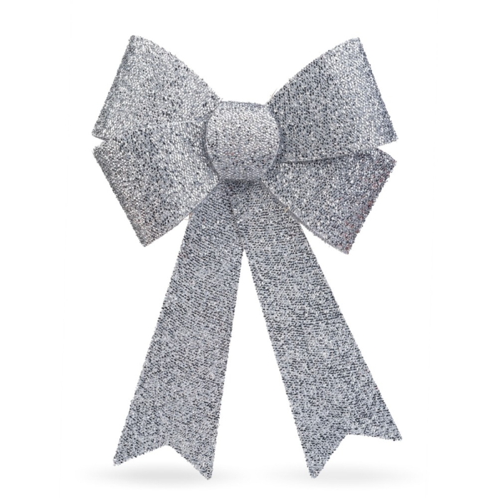Decor fundiță LED cu lumini - argintiu - 11 LED-uri colorate - 40 x 30 cm [2]