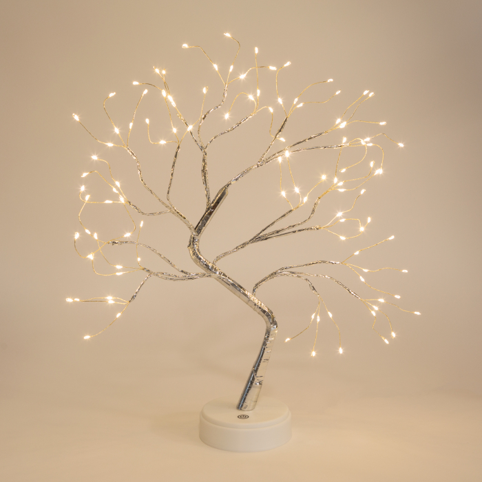 Decor LED pentru copac de masa - alb cald - cu baterie [3]