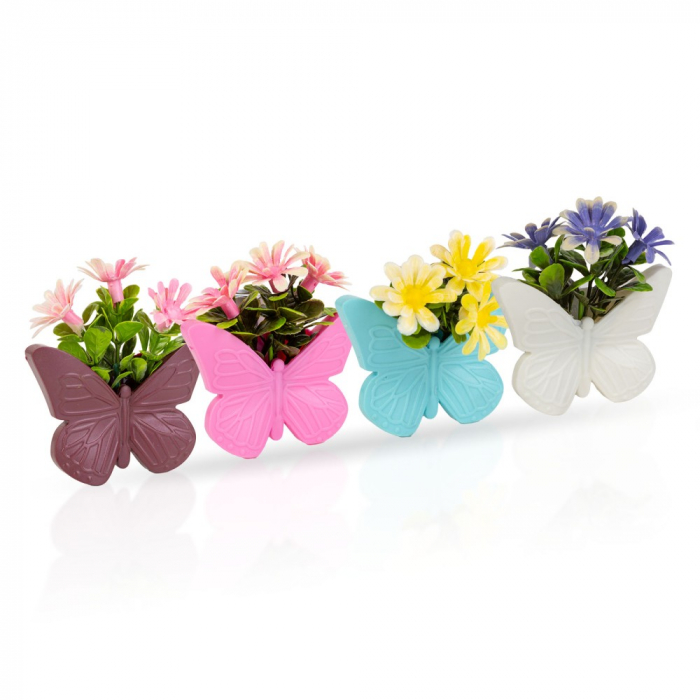 Decor plante artificiale - fluture - magnetic - 8 x 8 cm - 4 tipuri [1]