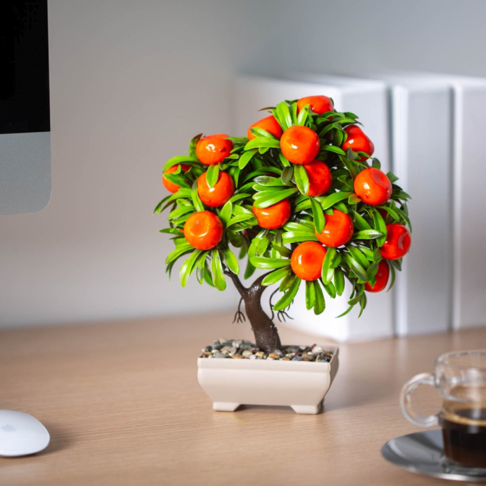 Decor plante artificiale - mandarin - 18 x 24 cm [1]
