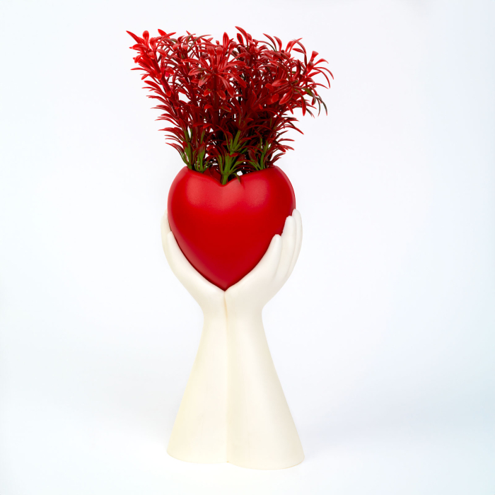 Decor plante artificiale - roșu, inimă - 10 x 35 cm [2]