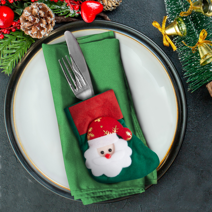 Decor tacâmuri de Crăciun - Cizmă cu Moș Crăciun - 12 cm - 2 tipuri - 2 buc./pachet [3]