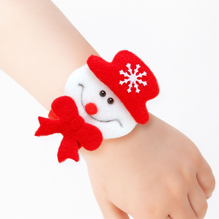 Decorațiune de Crăciun – brățară / accesoriu pentru coc – om de zăpadă – 21 x 8 cm [1]