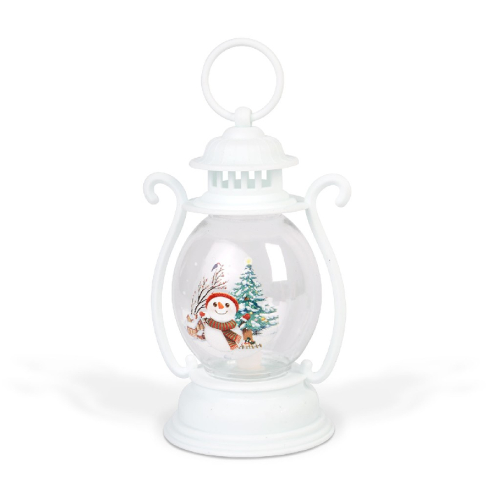 Decorațiune de Crăciun – felinar cu LED – model om de zăpadă – alb – 16,5 x 7 cm [3]