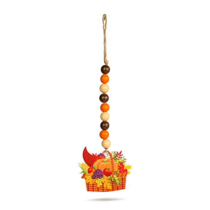 Decorațiune de toamnă – coș al abundenței – din lemn – agățat – 29 x 9 cm [1]
