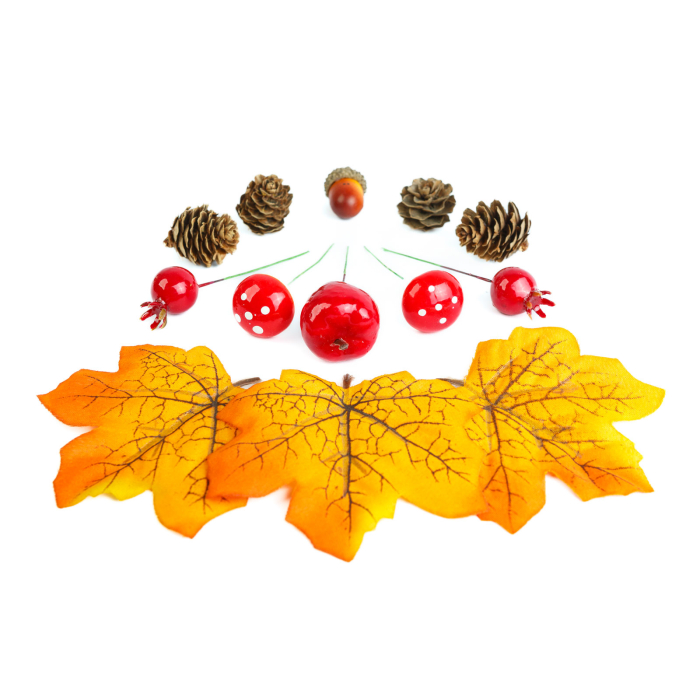 Decorațiune de toamnă – set frunze, conuri de brad și dovleci – 4 modele [4]