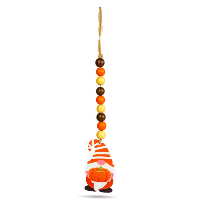 Decorațiune de toamnă – spiriduș cu dovleac – din lemn – agățat – 31 x 5 cm [1]