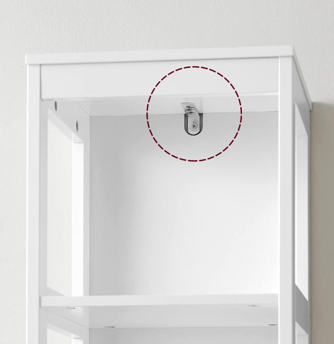 Dulap de baie tip coloana, din MDF, cu 2 sertare si 3 rafturi, 30x30x142 cm, alb [6]