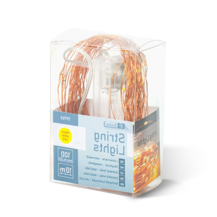Fâșie luminoasă tip ghirlandă – 100 microLED-uri – lumină alb cald – 10 m – pe baterii AA [2]