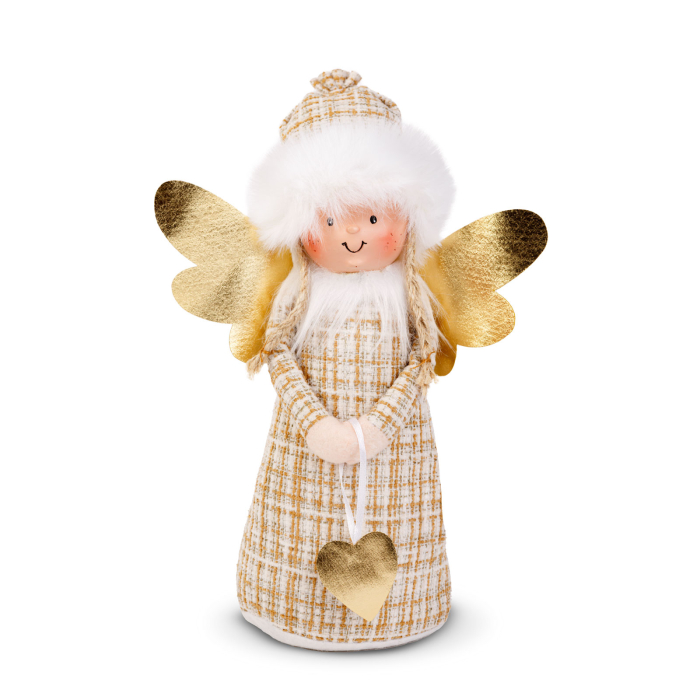 Figurină decorativă Crăciun – Îngeraș textil – 30 cm – 4 modele [3]