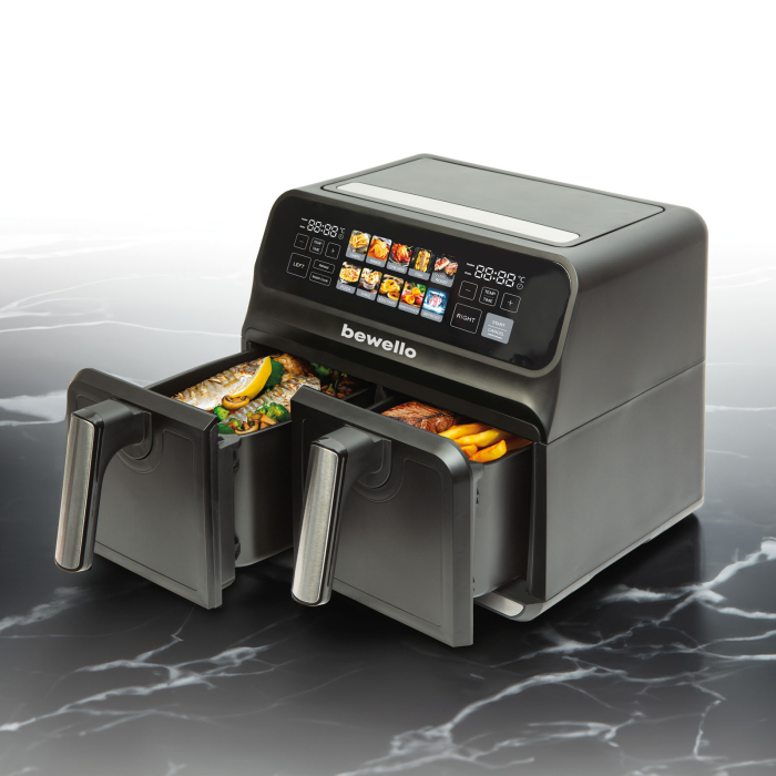 Friteuza cu aer - Airfryer - XXL - 230V - 2200W - cos dublu, display tactil color - 4+4 L [1]