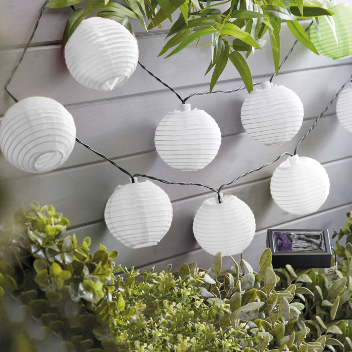 Garden of Eden - Şir 10 lampioane solare LED alb rece 3,7 m [2]