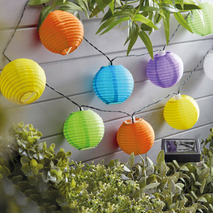 Garden of Eden - șir de 10 lampioane solare LED diferite culori, alb rece 3,7 m [2]