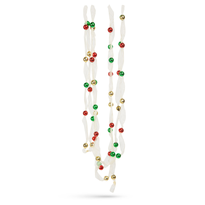 Ghirlandă de Crăciun din organza - 2,7 m - 10 mm - multicoloră [2]