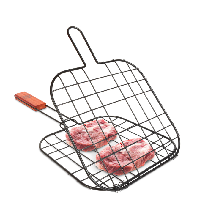 Grătar pentru carne - cu mâner din lemn [1]