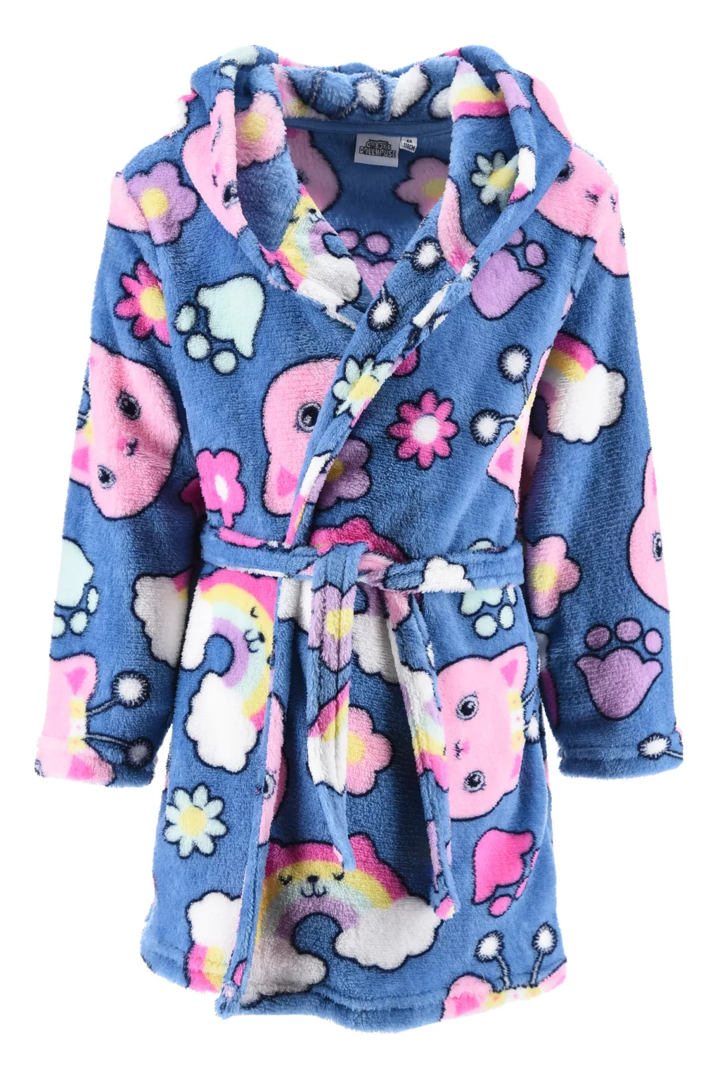 Halat pentru copii Gabby’s Dollhouse Rainbow, fleece, cu glugă [3]