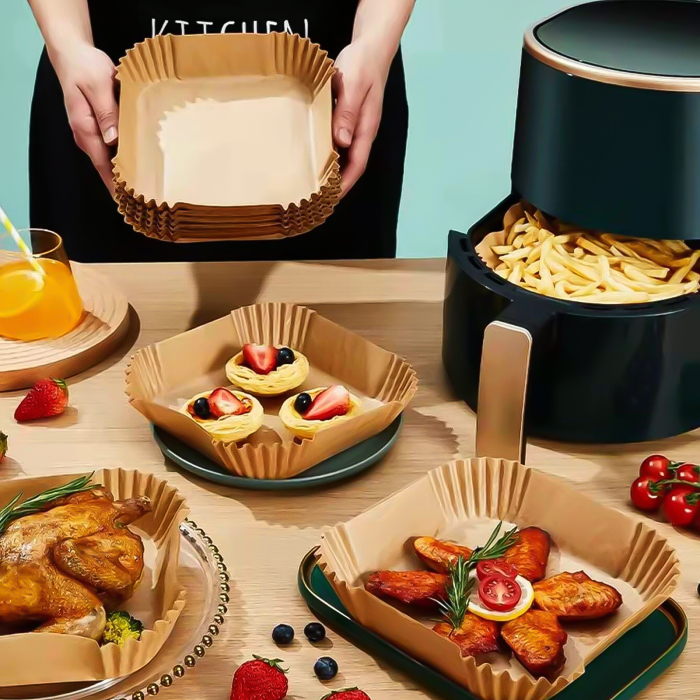 Hartie de copt pentru friteuza cu aer - pătrată - 20 cm - 50 buc/pachet [3]