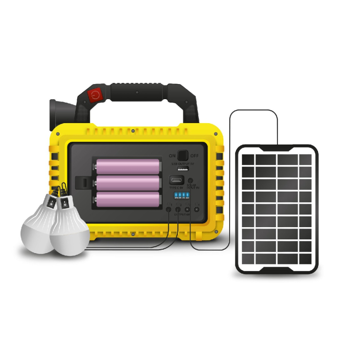 Lampă multifuncțională de mână cu panou solar, USB-C, 6 moduri de iluminare, 8 LED-uri, 3600 mAh [5]