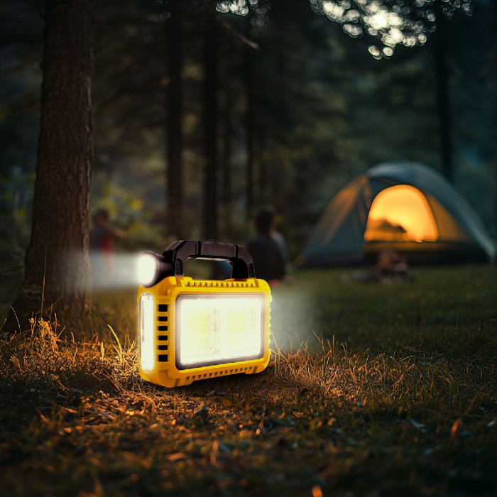 Lampă multifuncțională de mână cu panou solar, USB-C, 6 moduri de iluminare, 8 LED-uri, 3600 mAh [2]