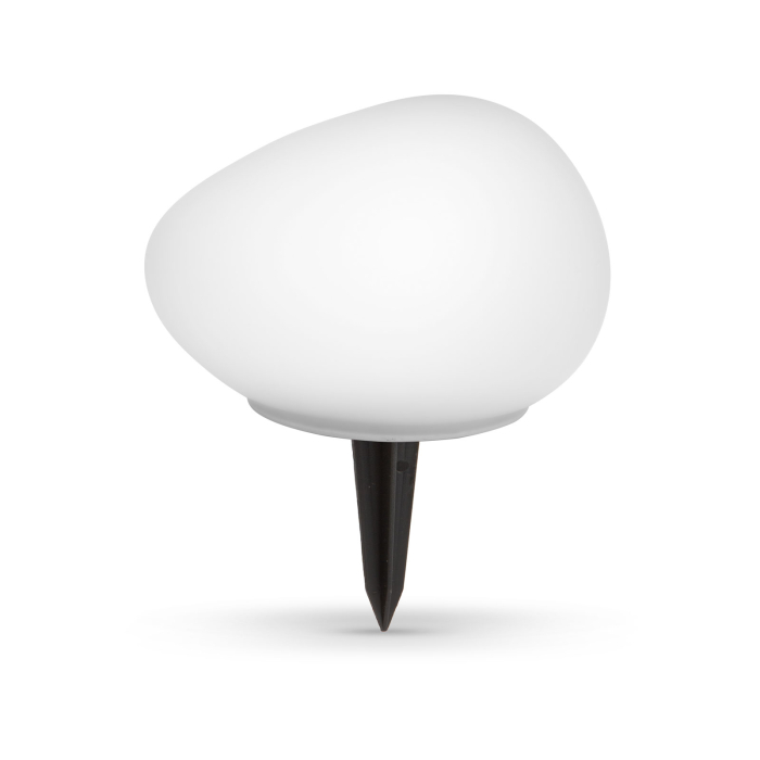 Lampă solară - formă piatră - sticlă mată - 165 x 142 x 115 mm - LED alb cald [2]