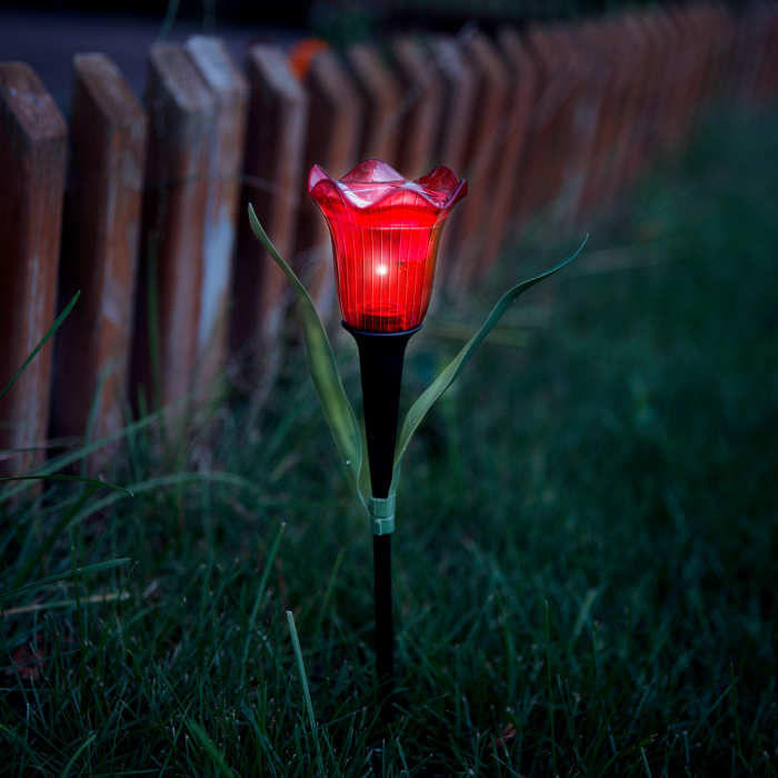 Lampă solară lalea LED - galben / roșu / roz - 31 cm [1]
