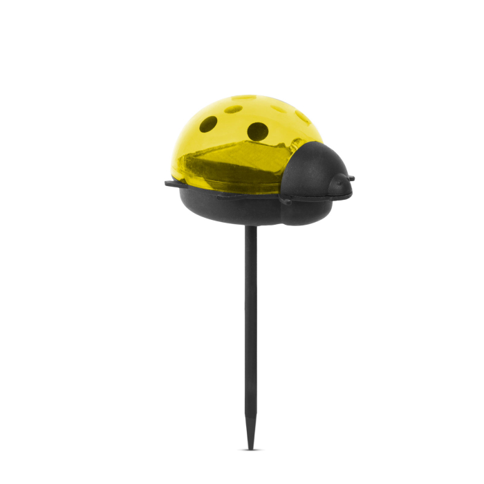 Lampă solară LED - buburuză - alb rece - roșu / galben - 75 x 60 x 156 mm [1]