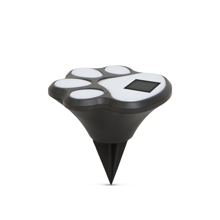 Lampă solară LED - model amprentă de câine - plastic negru [2]