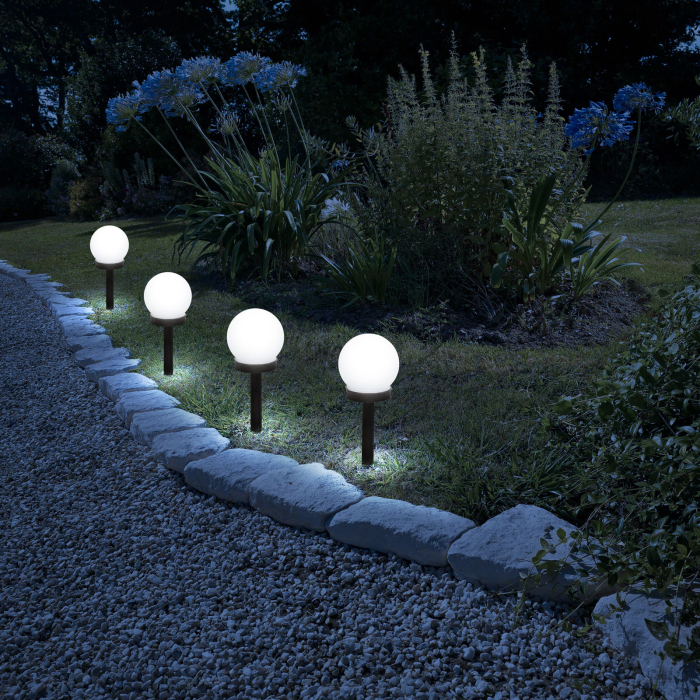 Lampa solara LED - sferică, alb rece - Ø10 cm [1]