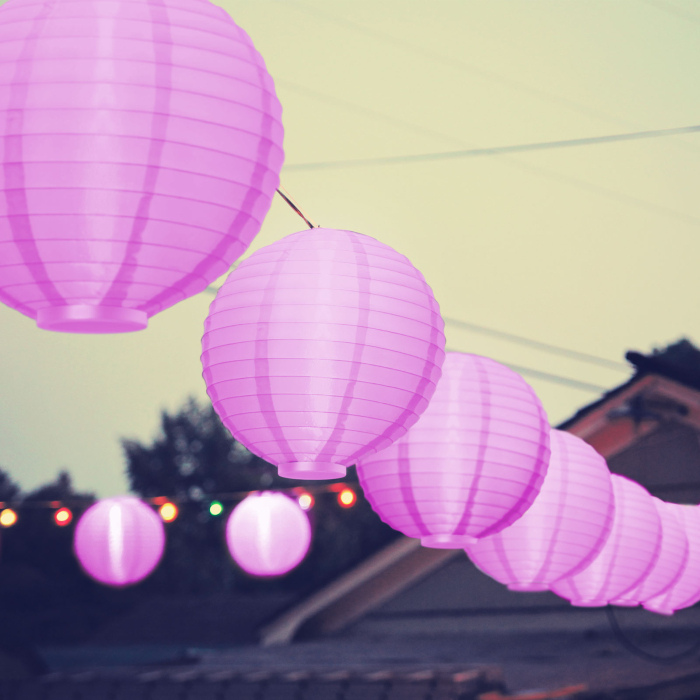 Lampion LED - magenta - 2 x AAA [1]