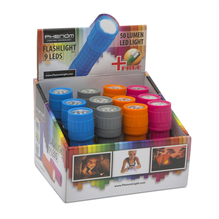Lanternă LED cu baterii cadou, diverse culori PHENOM [2]